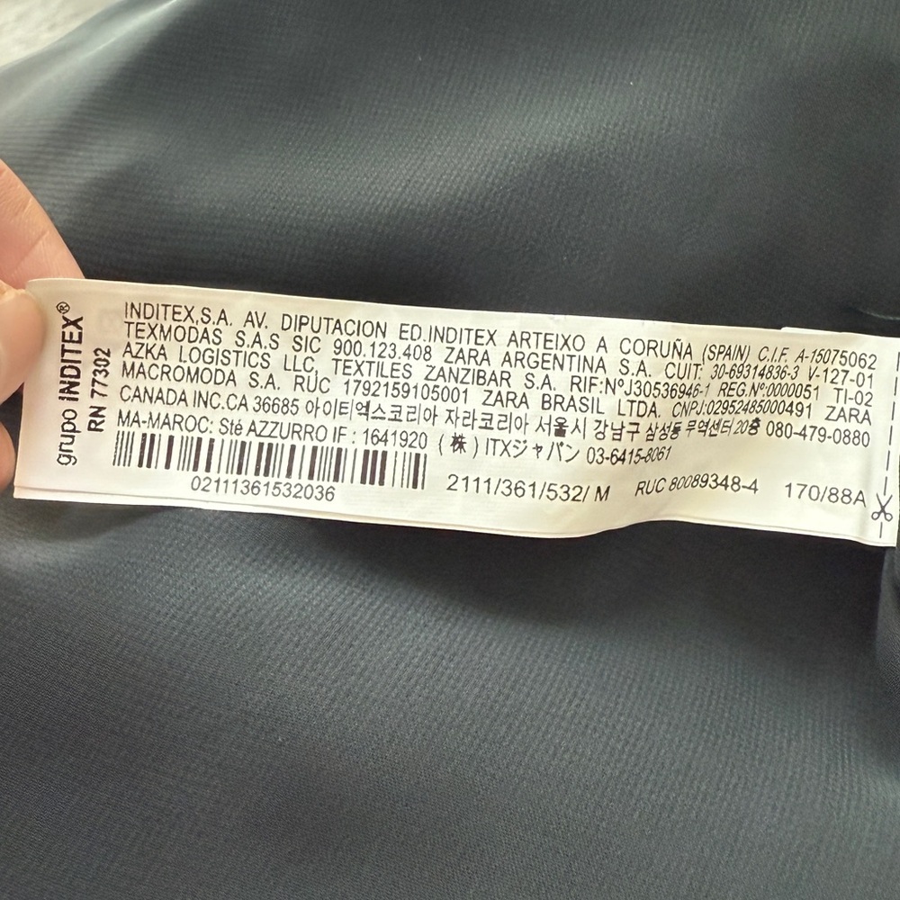 Zara Dark Green Long Sleeve Wrap Satin Dress Sz M - Picture 8 of 9